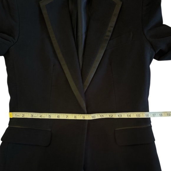 ZARA Navy Blue Velvet Contrasting Blazer Sz S Minimalist Classic Chic - Picture 9 of 13